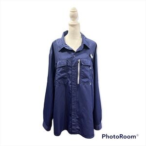 Realtree Fishing Mens 2XL Patriot Blue Long Sleeve Vented Fishing Shirt TS1546‎